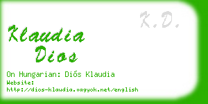 klaudia dios business card
